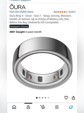 Oura Ring Generation 4 Silver